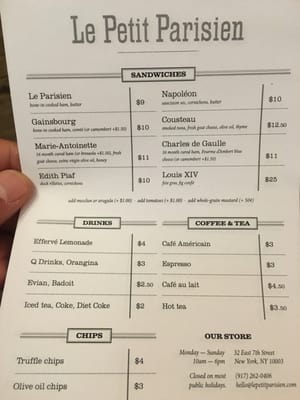 Menu photo 7 Le Petit Parisien New York, NY