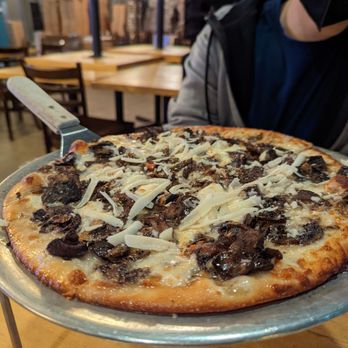 Blue Line Pizza - I love the mushroom truffle pizza on thin crust - Pizza Near Me - Campbell, California