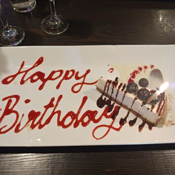 La Papillon Steak & Seafood - Birthday Cheesecake - Steakhouses Near Me - Lancaster, California La Papillon Steak & Seafood - Birthday Cheesecake - Steakhouses Near Me - Lancaster, California