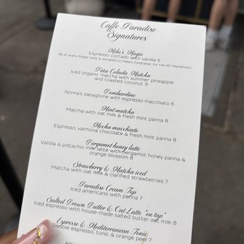 Caffe Paradiso - Menu - Coffee & Tea Near Me - New York, New York