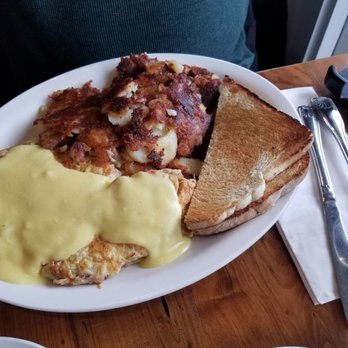 Rusty Pelican Cafe - Crab omelette and those potatoes! Hands down the best we ever had! - Cafes Near Me - Edmonds, Washington