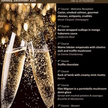 Federicos Grill - NYE 2023-2024 7-course dinner menu - Wine Bars Near Me - Fremont, California