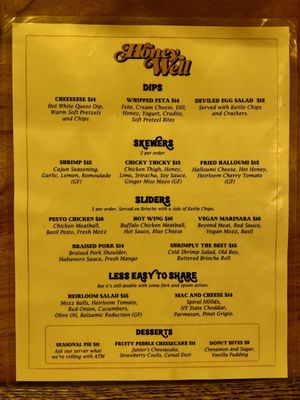 Menu photo 2 The Honey Well New York, NY Menu photo 2 The Honey Well New York, NY