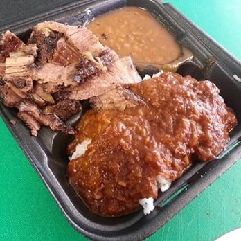 True BBQ - Beef Brisket Plate, With Baked Beans and Hash over Rice. - Barbeque Near Me - Myrtle Beach, South Carolina True BBQ - Beef Brisket Plate, With Baked Beans and Hash over Rice. - Barbeque Near Me - Myrtle Beach, South Carolina