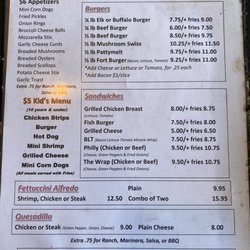 Frontier Fort Bar & Grill - Menu update