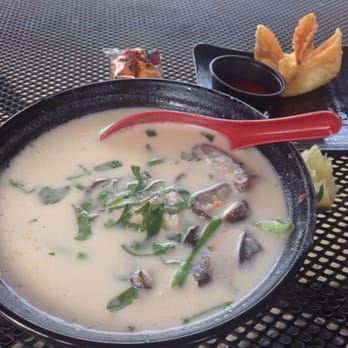 Fire Bowl Cafe - Lunch for one- cup of spicy coconut soup and crab rangoons - Asian Fusion Near Me - Austin, Texas