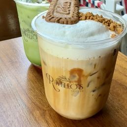 Biscoff latte & strawberry matcha
