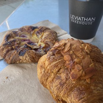 Leviathan Bakehouse - Blackberry mango danish, almond croissant and chai - Bakeries Near Me - Indianapolis, Indiana