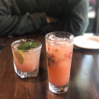 Opal - Watermelon cocktail (left) and Strawberry Blonde (right) - Seafood Near Me - Santa Barbara, California Opal - Watermelon cocktail (left) and Strawberry Blonde (right) - Seafood Near Me - Santa Barbara, California
