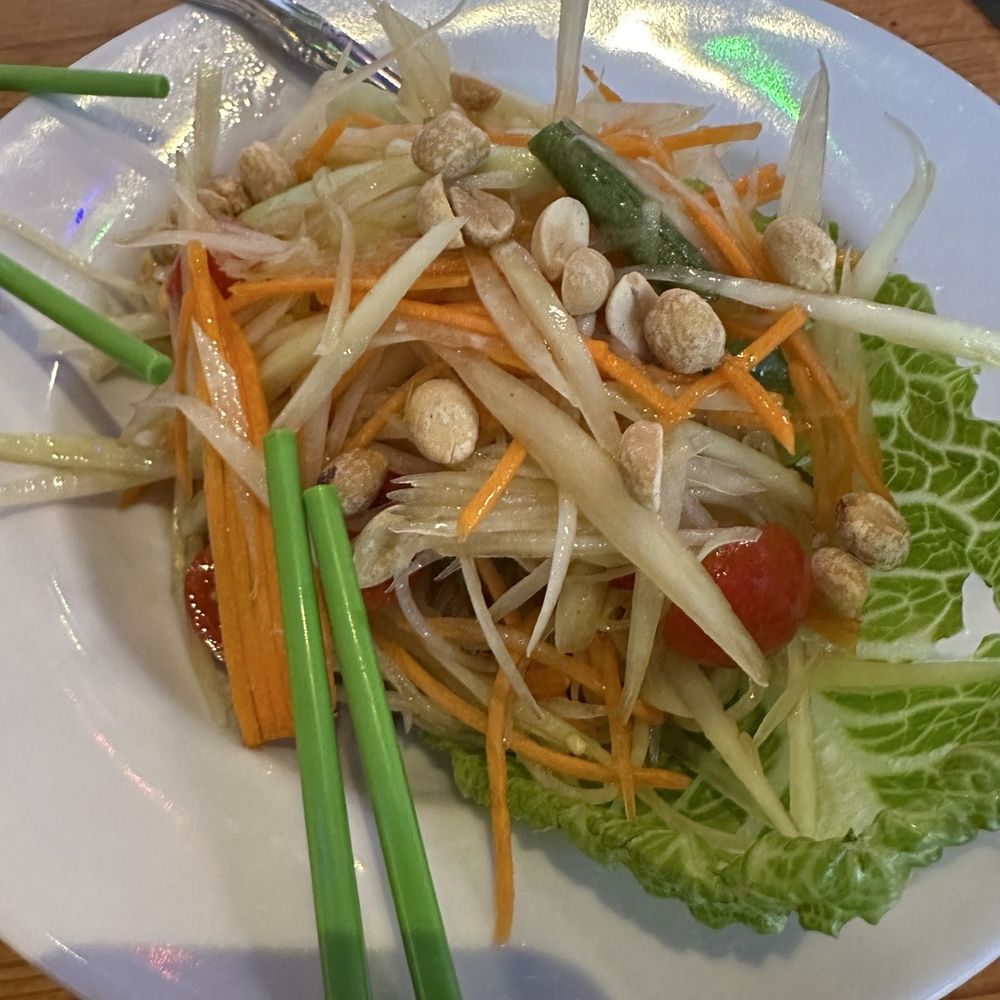 Papaya salad. Very zesty