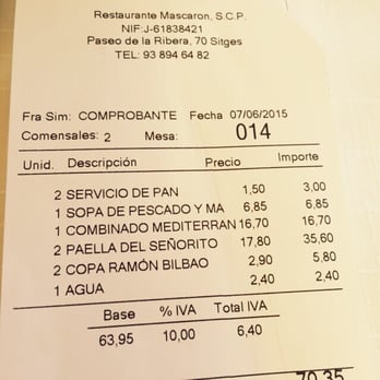 Mascaron - Really reasonable prices for delicious food - Seafood Near Me - Sitges, B