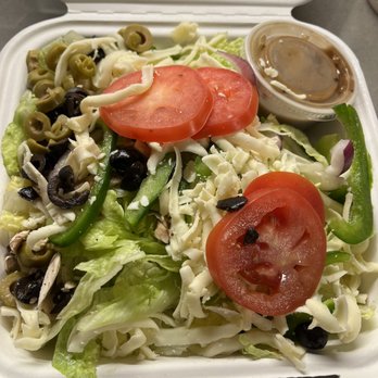 House Salad with balsamic vinaigrette dressing.