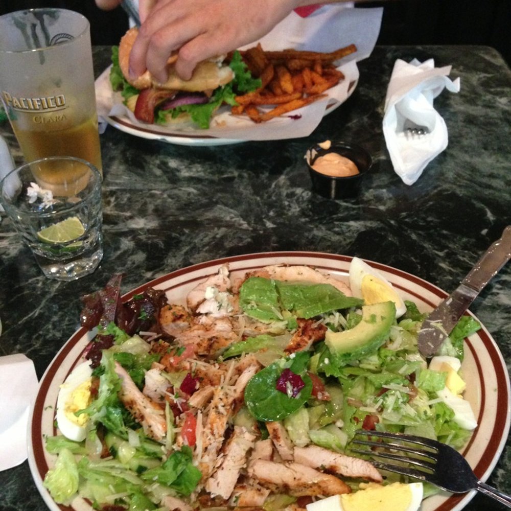 Bookies - Started eating then took the pic. Burger and Cobb ohh soo good!! - Sports Bars Near Me - Modesto, California Bookies - Started eating then took the pic. Burger and Cobb ohh soo good!! - Sports Bars Near Me - Modesto, California