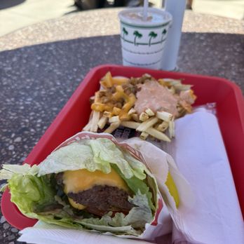 In-N-Out Burger - Protein/animal style double-double with chopped peppers, animal style fries, and black and white milkshake - Burgers Near Me - San Jose, California In-N-Out Burger - Protein/animal style double-double with chopped peppers, animal style fries, and black and white milkshake - Burgers Near Me - San Jose, California
