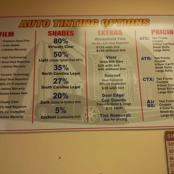 TNT Glass Tinting - Pricing schedule.  Very affordable for quality work. - Home Window Tinting Near Me - Denver, North Carolina