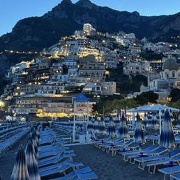 Positano by night from the Ocean Bar Positano by night from the Ocean Bar