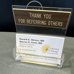Asthma & Allergy Associates PA - Business card