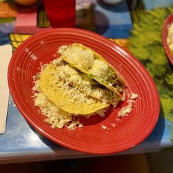 Fiesta Grill Mexican Restaurant - 3 hard beef tacos. Look at all that cheese!