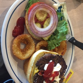 IHOP - Cheeseburger and onion rings. Great on the road meal. - Breakfast & Brunch Near Me - Warner Robins, Georgia