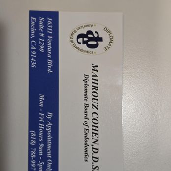 Mahrouz Cohen, DDS - Business card - Endodontists Near Me - Encino, California Mahrouz Cohen, DDS - Business card - Endodontists Near Me - Encino, California