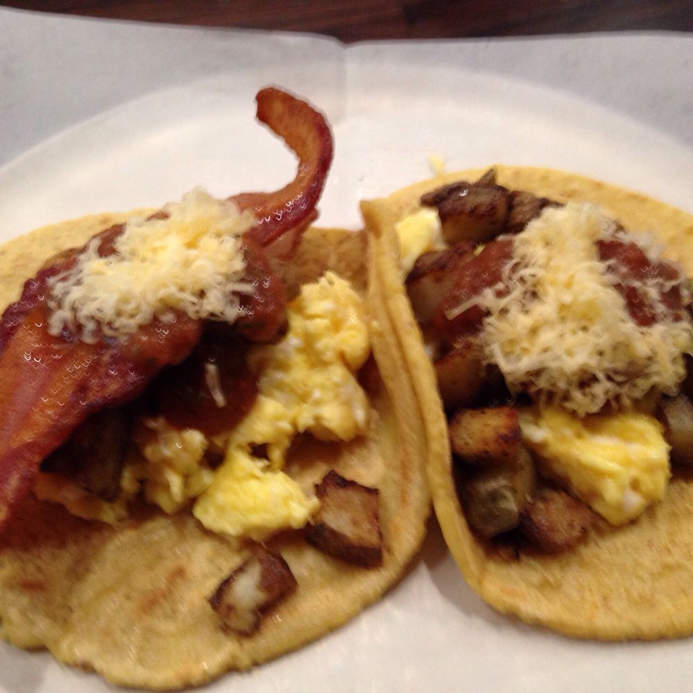 Guisados - Breakfast tacos. Papas y Ticino.2 for 1 during 9-11. 2.45!! So damn good.You know you want to tap that ;-) - Tacos Near Me - Burbank, California