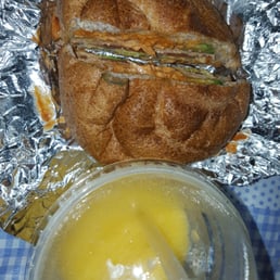 Salmon Sandwich with Avacado and Mango Madness juice Salmon Sandwich with Avacado and Mango Madness juice
