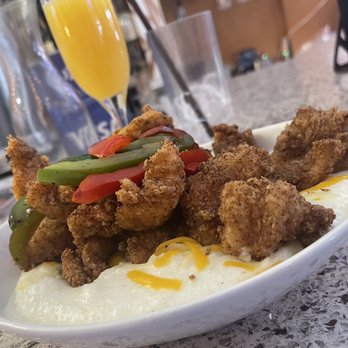 Savvy Bistro & Bar - Who Dat Grits w/ cheese & Catfish Bites - Caribbean Near Me - Brooklyn, New York Savvy Bistro & Bar - Who Dat Grits w/ cheese & Catfish Bites - Caribbean Near Me - Brooklyn, New York