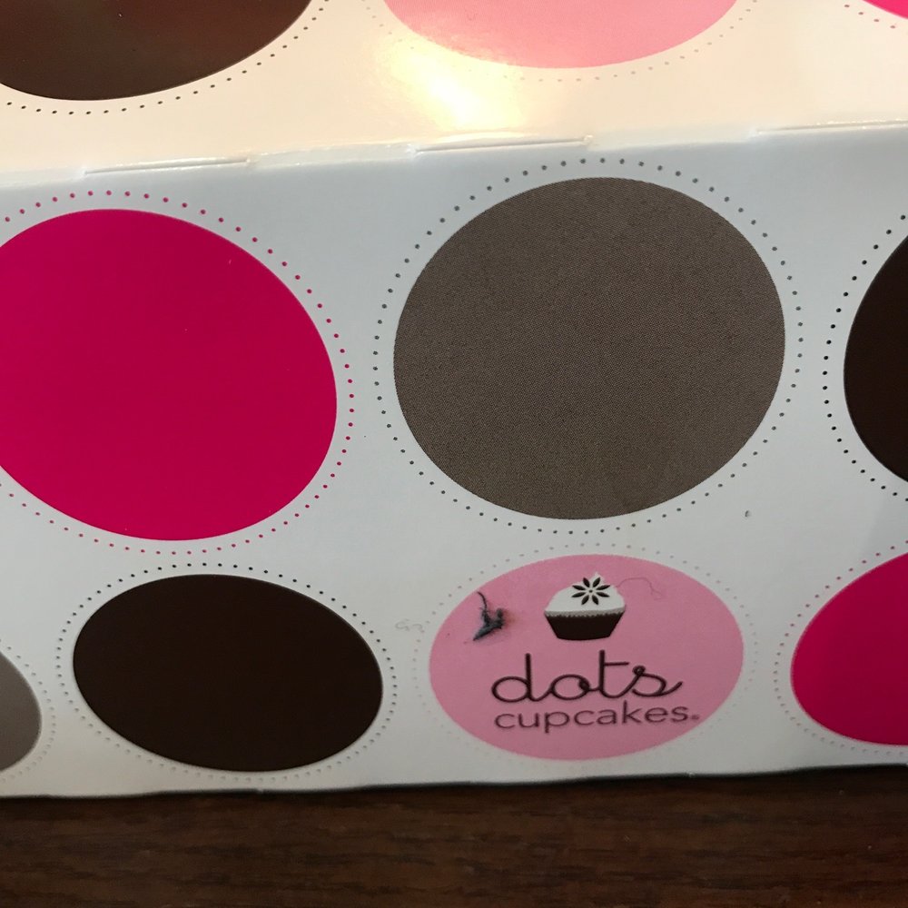 Dots Cupcakes - the box ... we ate the 3 mini - Cupcakes Near Me - Pasadena, California Dots Cupcakes - the box ... we ate the 3 mini - Cupcakes Near Me - Pasadena, California