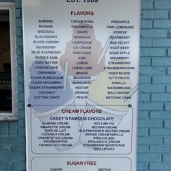 Casey's Snowballs - Menu