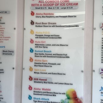 Aloha shave ice - Shave Ice menu. I ordered the POG - Shaved Ice Near Me - Palmdale, California Aloha shave ice - Shave Ice menu. I ordered the POG - Shaved Ice Near Me - Palmdale, California