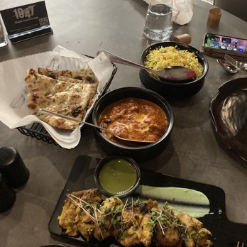 1947 Eatery & Lounge - Chicken Seekh kebab Old Delhi Butter Chicken Naan Rice - Indian Near Me - Indianapolis, Indiana