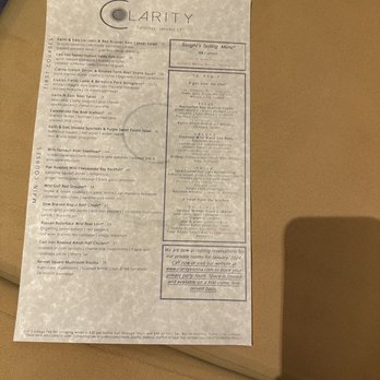 Clarity - Menu tonight - New American Near Me - Vienna, Virginia Clarity - Menu tonight - New American Near Me - Vienna, Virginia