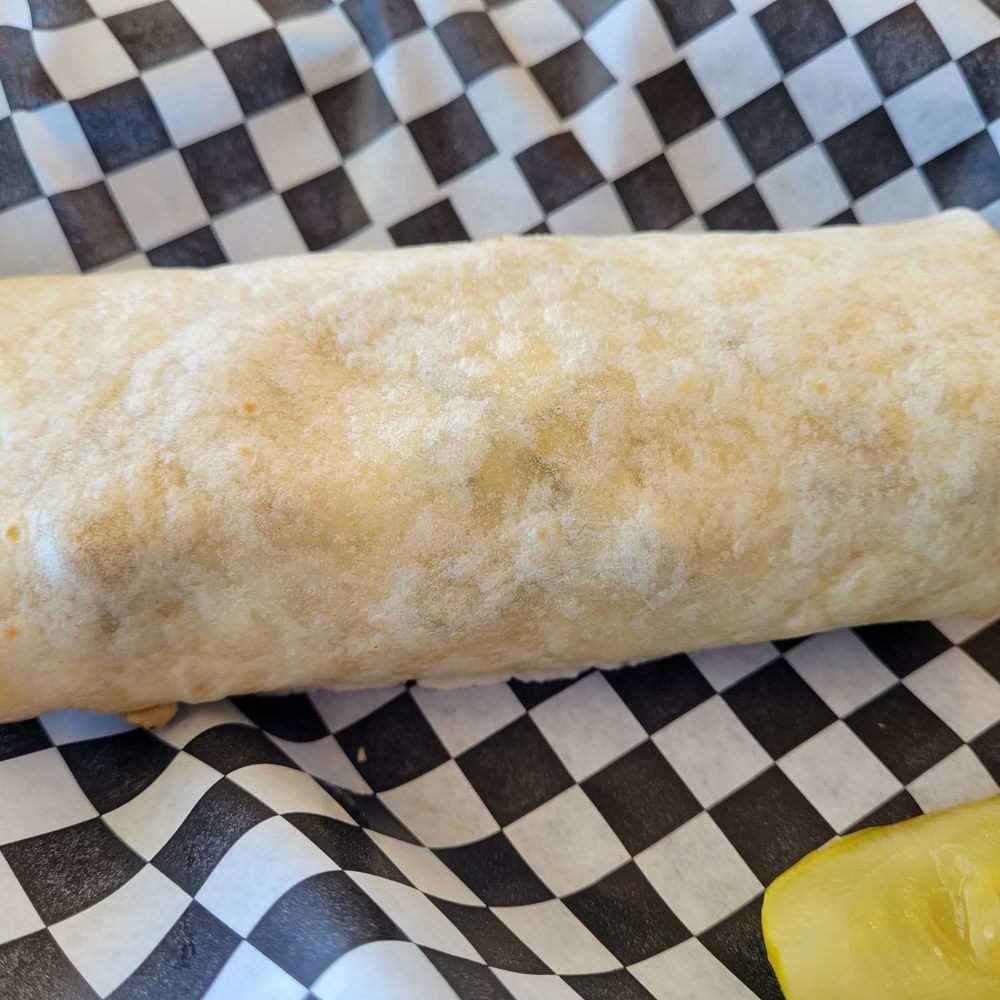 Kickkin chicken wrap.