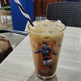 Caramel and hazelnut iced coffee