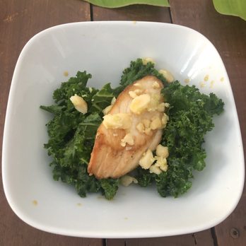 Kauai Ono - Kale topped with fish, macadamia nuts and wasabi - Caterers Near Me - Princeville, Hawaii Kauai Ono - Kale topped with fish, macadamia nuts and wasabi - Caterers Near Me - Princeville, Hawaii
