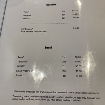 Kotobuki - Sashimi and Nigiri Menu - Japanese Near Me - San Diego, California