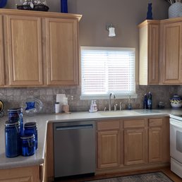 Maple cabinets before