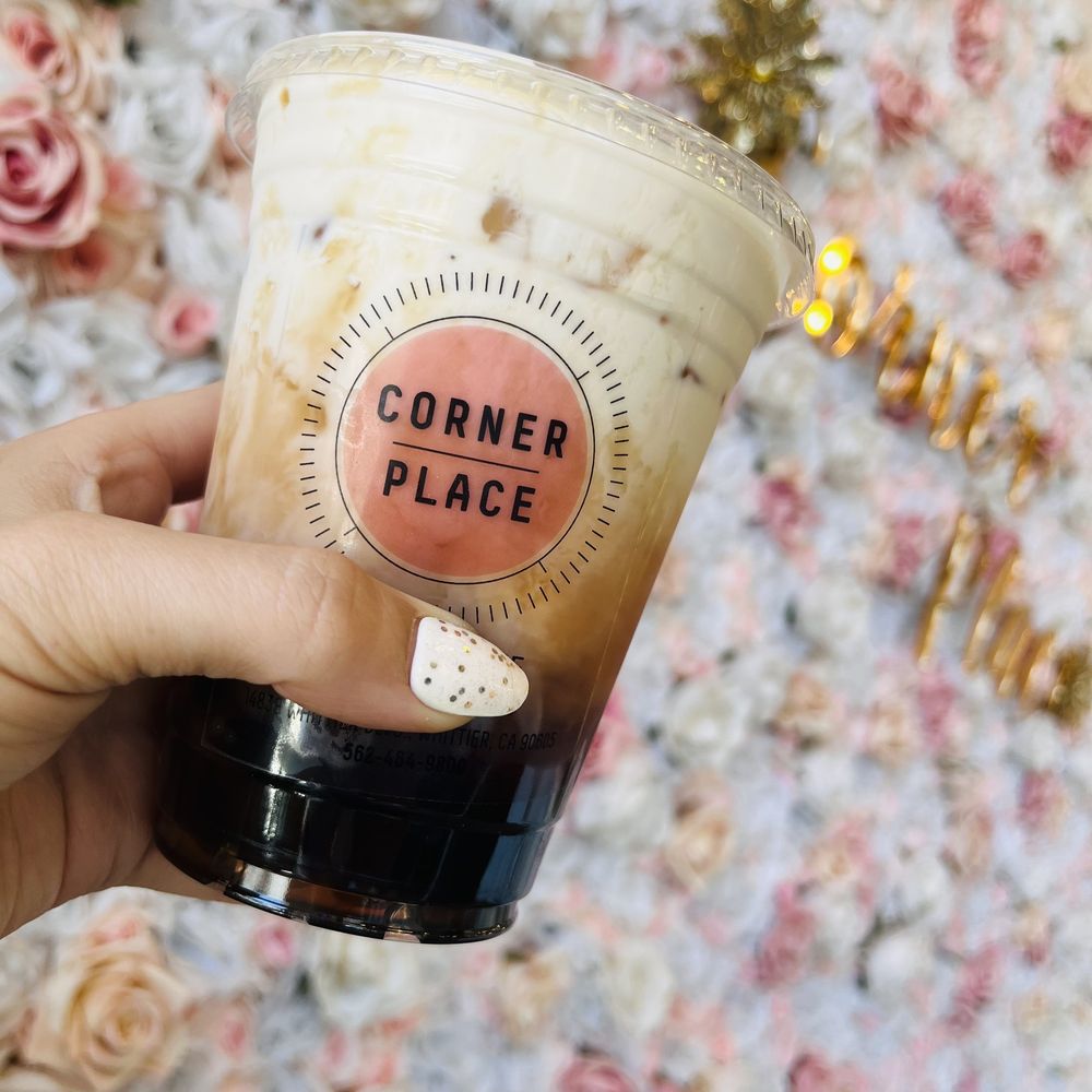 Hooked On Coffee - Rose milk tea half sweet with boba - Coffee & Tea Near Me - Whittier, California Hooked On Coffee - Rose milk tea half sweet with boba - Coffee & Tea Near Me - Whittier, California