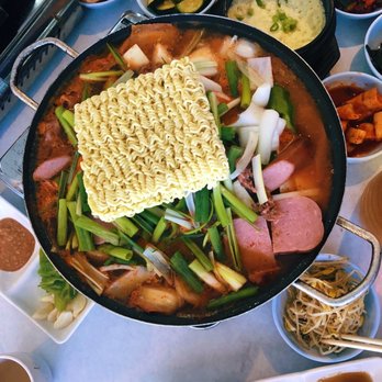 Seoul Garden - Army stew () + lots of banchan - Korean Near Me - Parma, Ohio