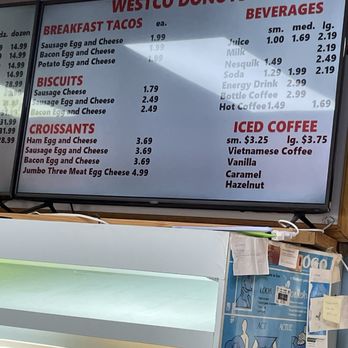 Westco Donuts - Menu - Donuts Near Me - Spring, Texas