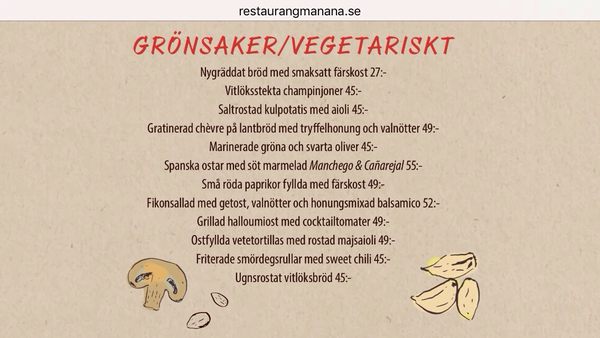 Menu photo 6 Mañana Göteborg, O