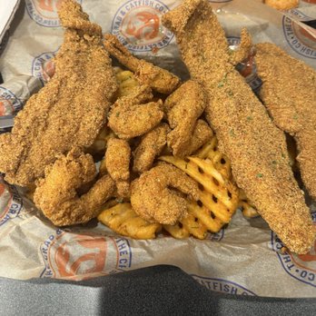 Crab and Catfish - Fish and Shrimp combo - Seafood Near Me - Norman, Oklahoma