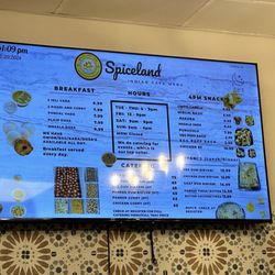 Spiceland Cafe - Menu