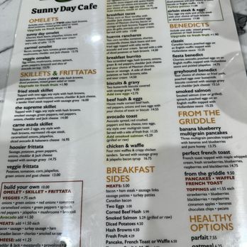 Sunny Day Cafe - Menu (Aug2024) - Breakfast & Brunch Near Me - Carmel, Indiana Sunny Day Cafe - Menu (Aug2024) - Breakfast & Brunch Near Me - Carmel, Indiana