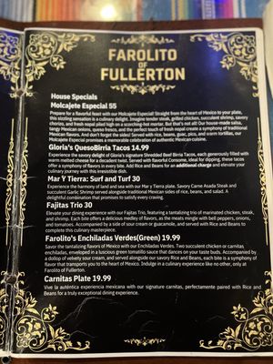 Menu photo 6 El Farolito Jr Anaheim, CA