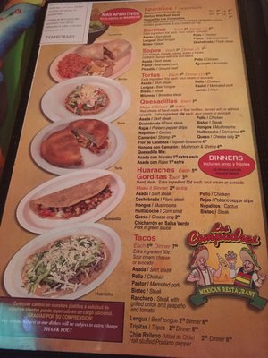 Menu photo 1 Los Compadres Chicago Heights, IL