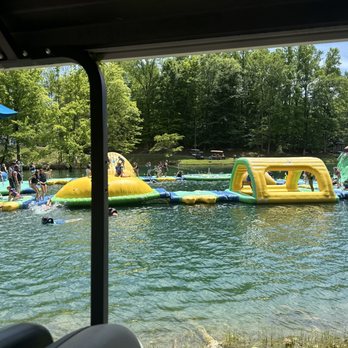 Jellystone Park Columbus North - Lake obstacle course - Campgrounds Near Me - Mt Gilead, Ohio