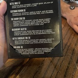 A cocktail menu. This was taken quite some time ago though, so I'm not sure if there is an updated one A cocktail menu. This was taken quite some time ago though, so I'm not sure if there is an updated one