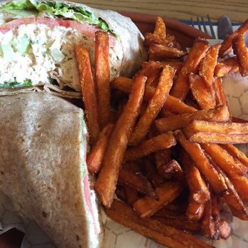 Silver Spoon Restaurant - Fresh tuna wrap with sweet potato fries. Very flavorful and delicious! - Diners Near Me - Easthampton, Massachusetts
