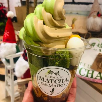 Matcha Cafe Maiko - Matcha Parfait with matcha and hojicha swirl soft serve - Coffee & Tea Near Me - Charlotte, North Carolina Matcha Cafe Maiko - Matcha Parfait with matcha and hojicha swirl soft serve - Coffee & Tea Near Me - Charlotte, North Carolina